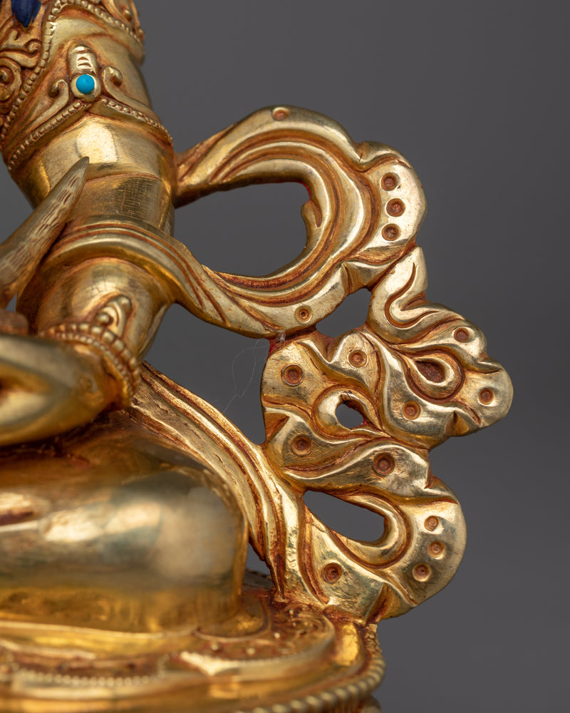 Handcrafted Jewels Deity Dzambhala Statue | Embodiment of Wealth and Compassion