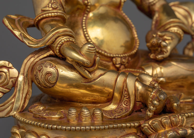 Handmade Dzambhala the Jewels Deity Statue | Embodiment of Wealth and Compassion