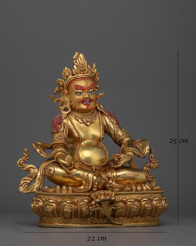 Handmade Dzambhala the Jewels Deity Statue | Embodiment of Wealth and Compassion