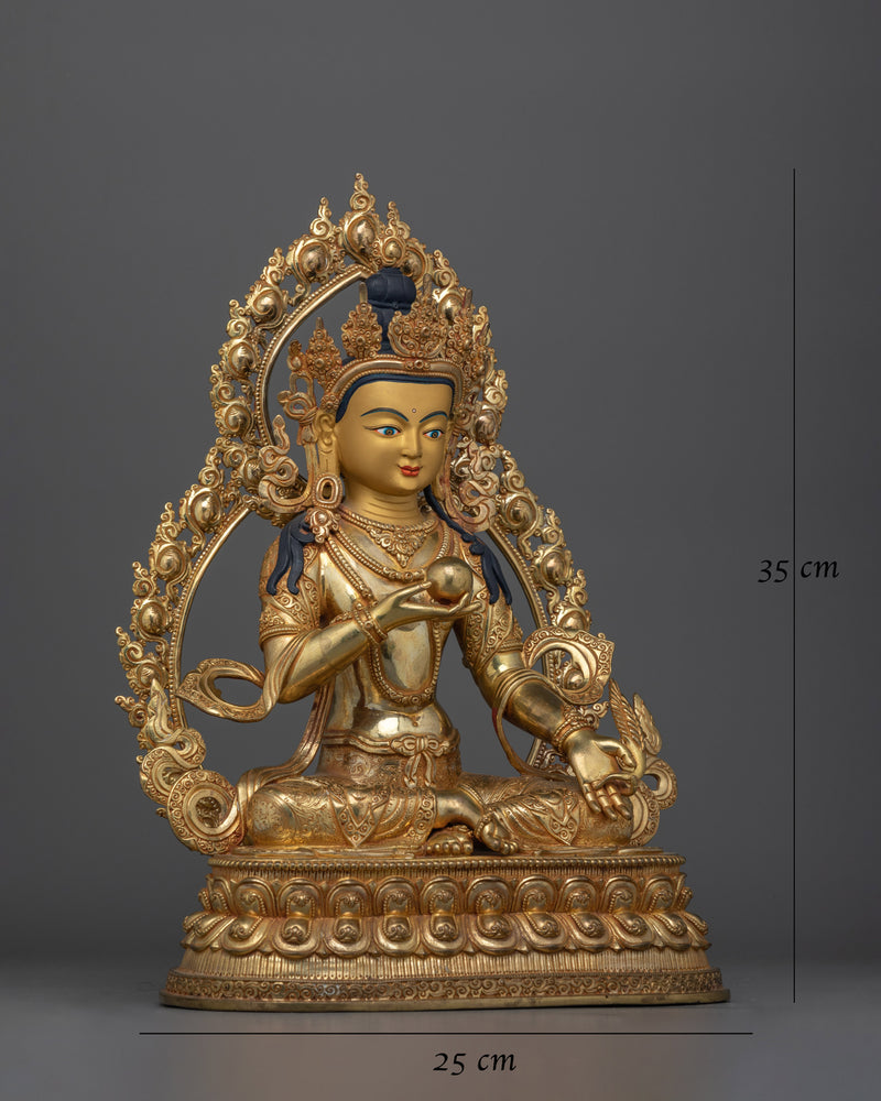 Kshitigarbha Buddhist Gold Gilded Statue | Guardian of the Earth