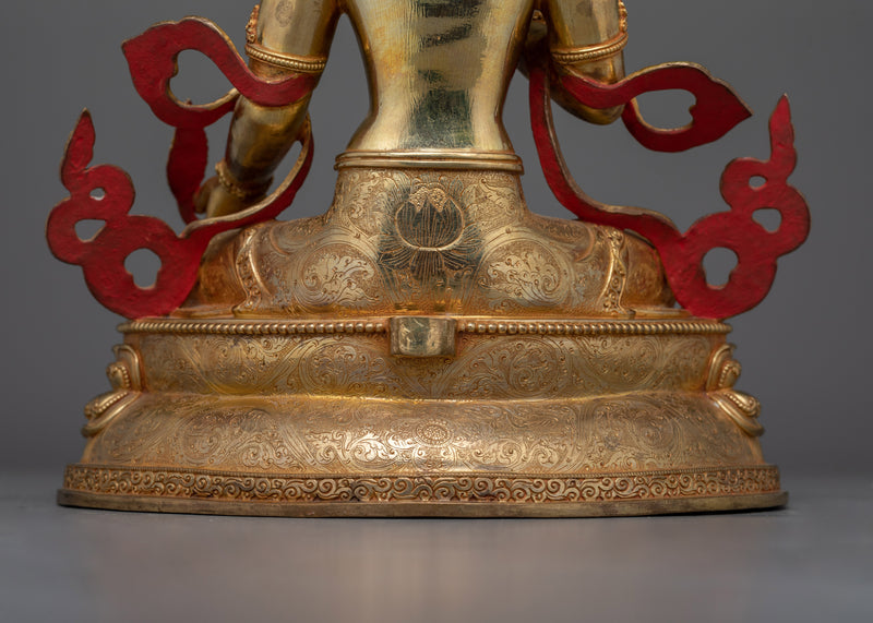 Kshitigarbha Buddhist Gold Gilded Statue | Guardian of the Earth