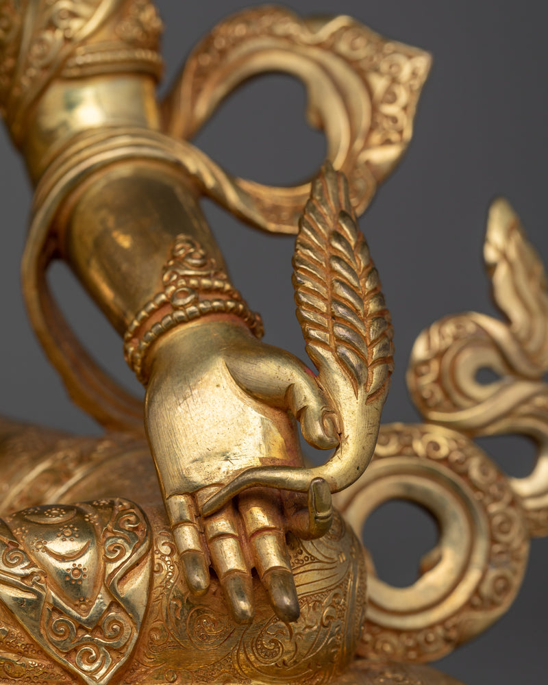 Kshitigarbha Buddhist Gold Gilded Statue | Guardian of the Earth