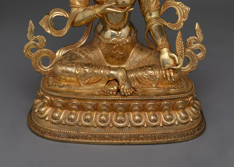 Kshitigarbha Buddhist Gold Gilded Statue | Guardian of the Earth