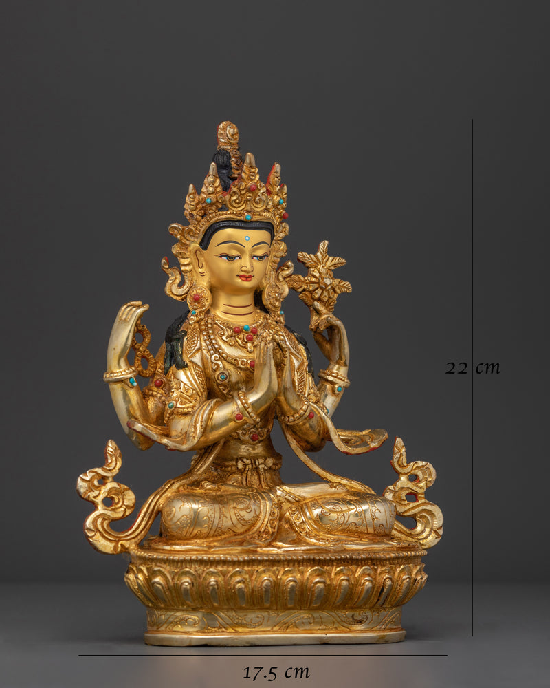 Chenrezig Handmade 22cm Statue | Embodiment of Compassion