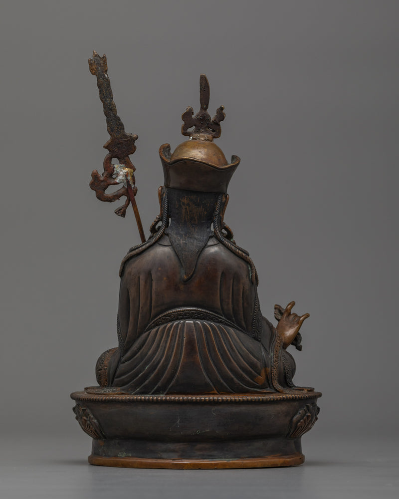 Guru Rinpoche Handmade Dark Oxidized Statue | The Precious Master