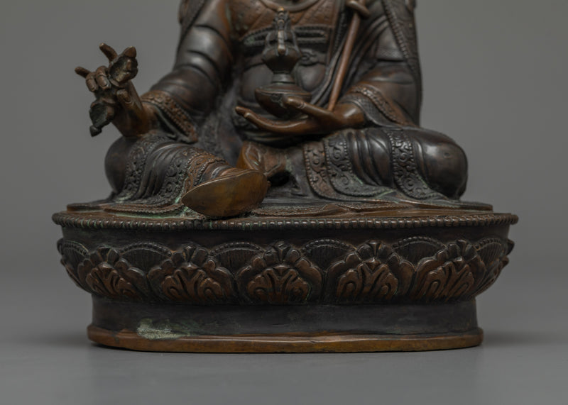 Guru Rinpoche Handmade Dark Oxidized Statue | The Precious Master