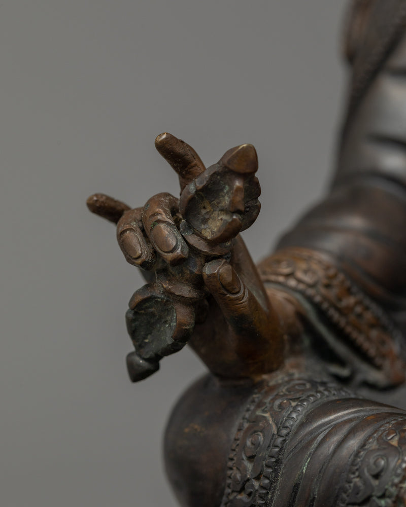 Guru Rinpoche Handmade Dark Oxidized Statue | The Precious Master