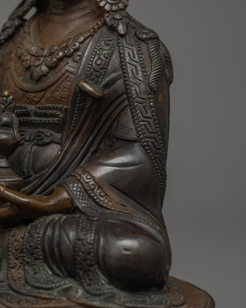 Guru Rinpoche Handmade Dark Oxidized Statue | The Precious Master