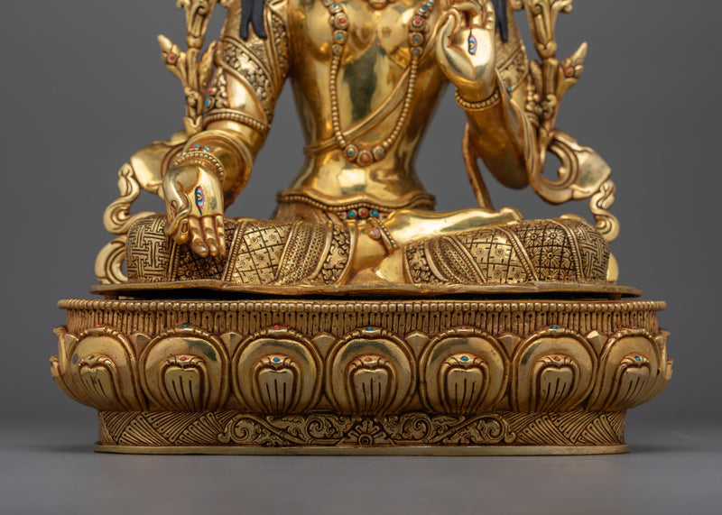 Artistic Elegance White Tara Statue | A Portrait of Serenity and Protection