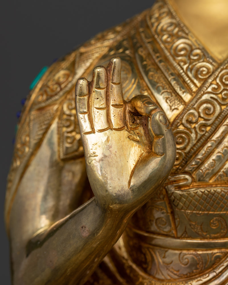 Tsongkhapa and His Two Disciples | Handcrafted Elegance in Copper and Gold