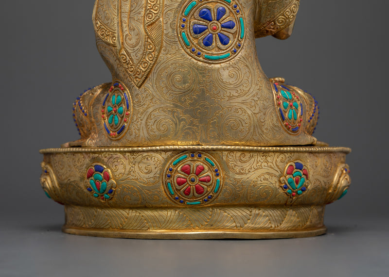 Tsongkhapa and His Two Disciples | Handcrafted Elegance in Copper and Gold