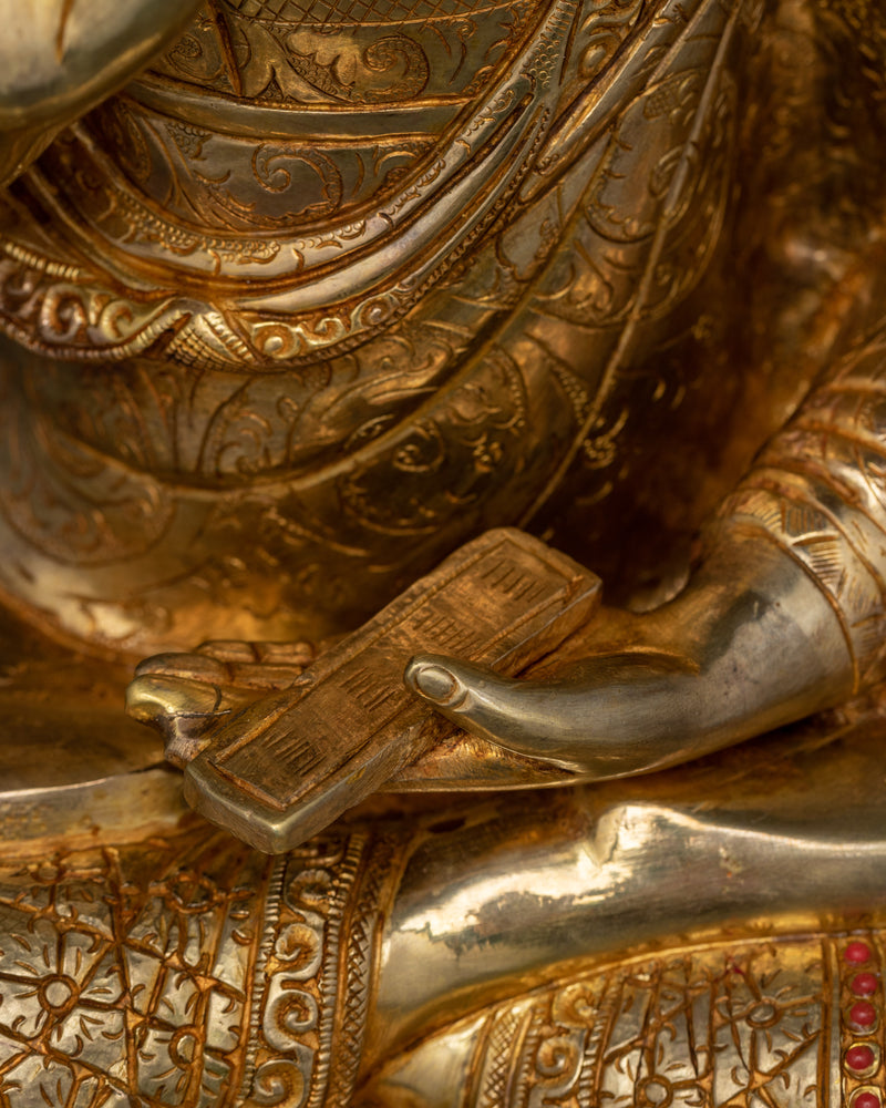 Tsongkhapa and His Two Disciples | Handcrafted Elegance in Copper and Gold