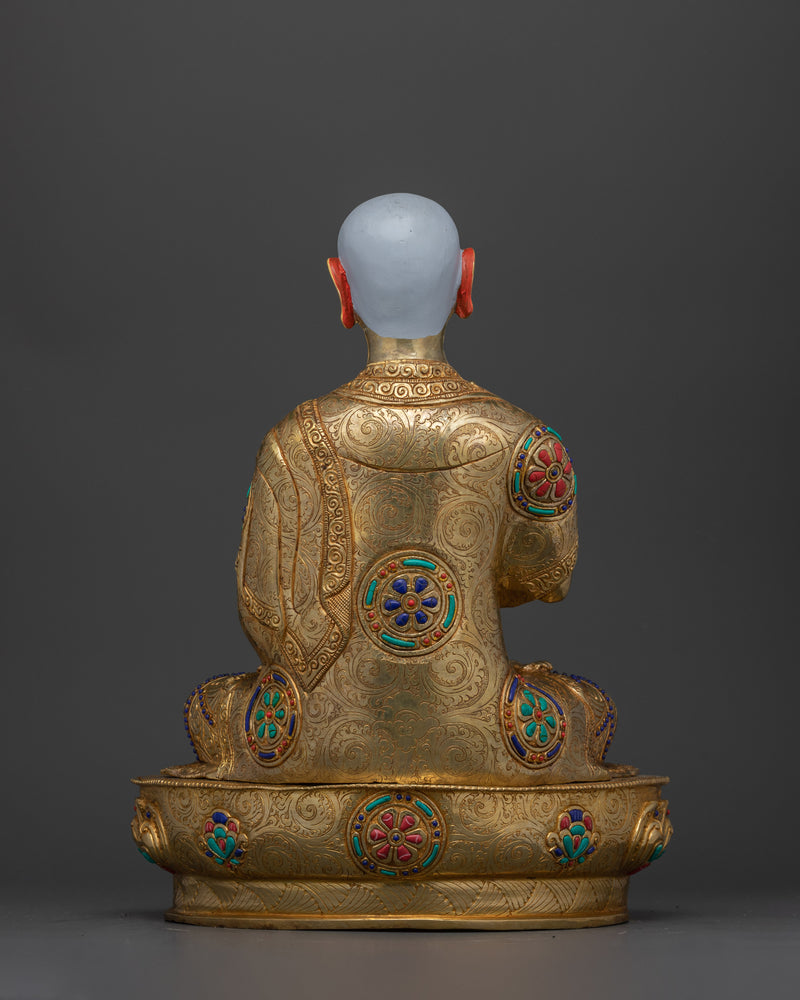 Tsongkhapa and His Two Disciples | Handcrafted Elegance in Copper and Gold