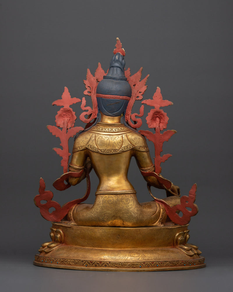 Green Tara a Handmade Nepalese Statue | Embodiment of Compassion and Action