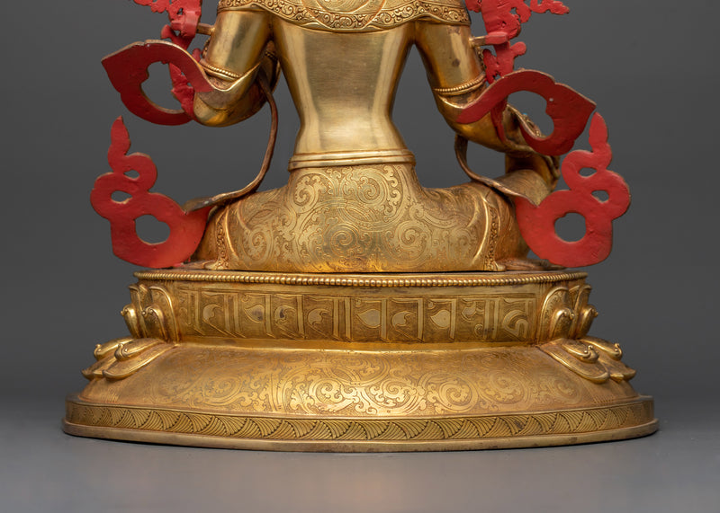 Green Tara a Nepalese Handmade Statue | Embodiment of Compassion and Action