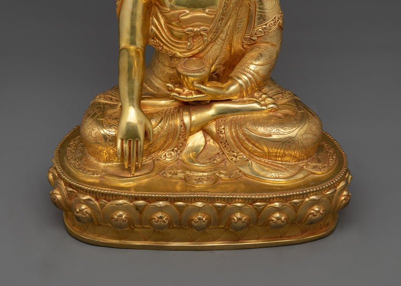 Handcrafted Shakyamuni Buddha Enlighten Teacher Statue | Embodiment of Peace and Wisdom