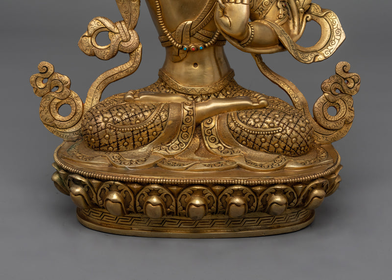 Handcrafted Buddhist Deity Manjushri Statue | Embodiment of Wisdom and Enlightenment