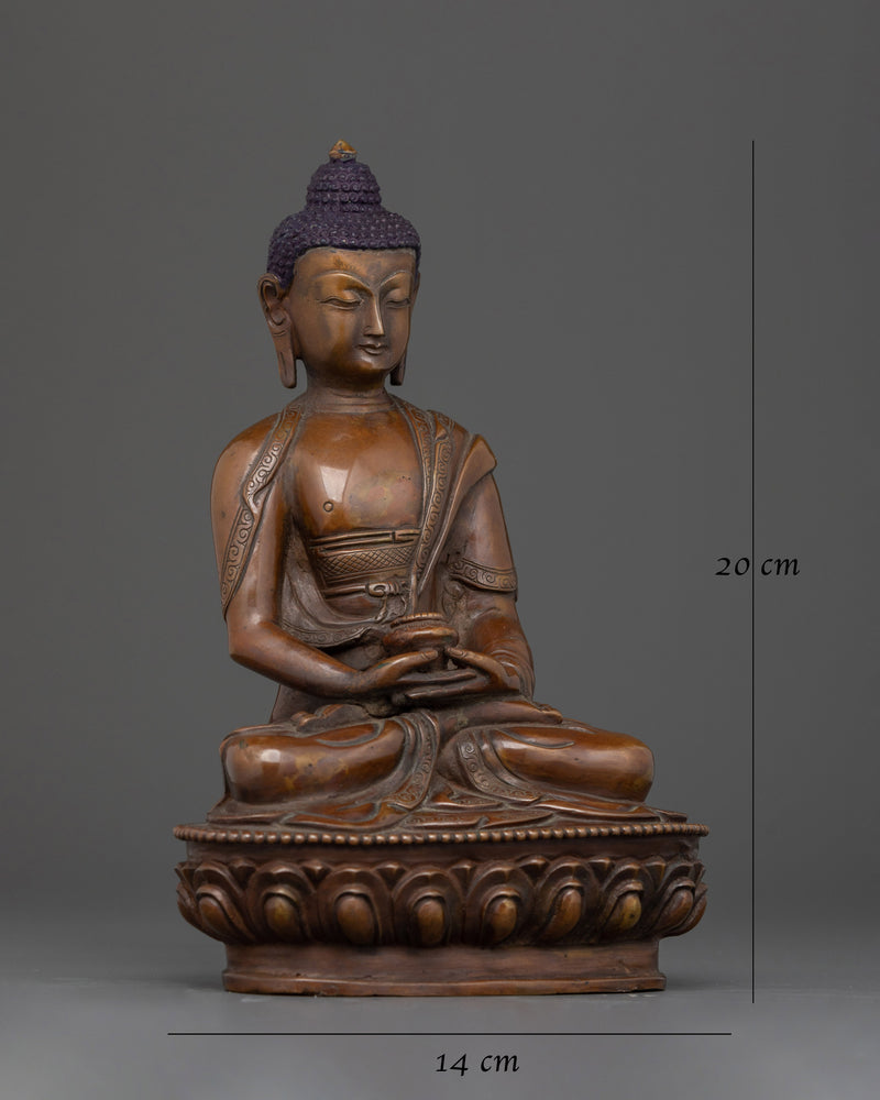 Handcrafted Amitabha Buddha Oxidized Statue | Embodiment of Infinite Light