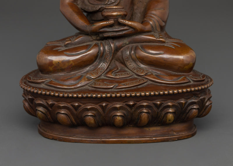 Handcrafted Amitabha Buddha Oxidized Statue | Embodiment of Infinite Light