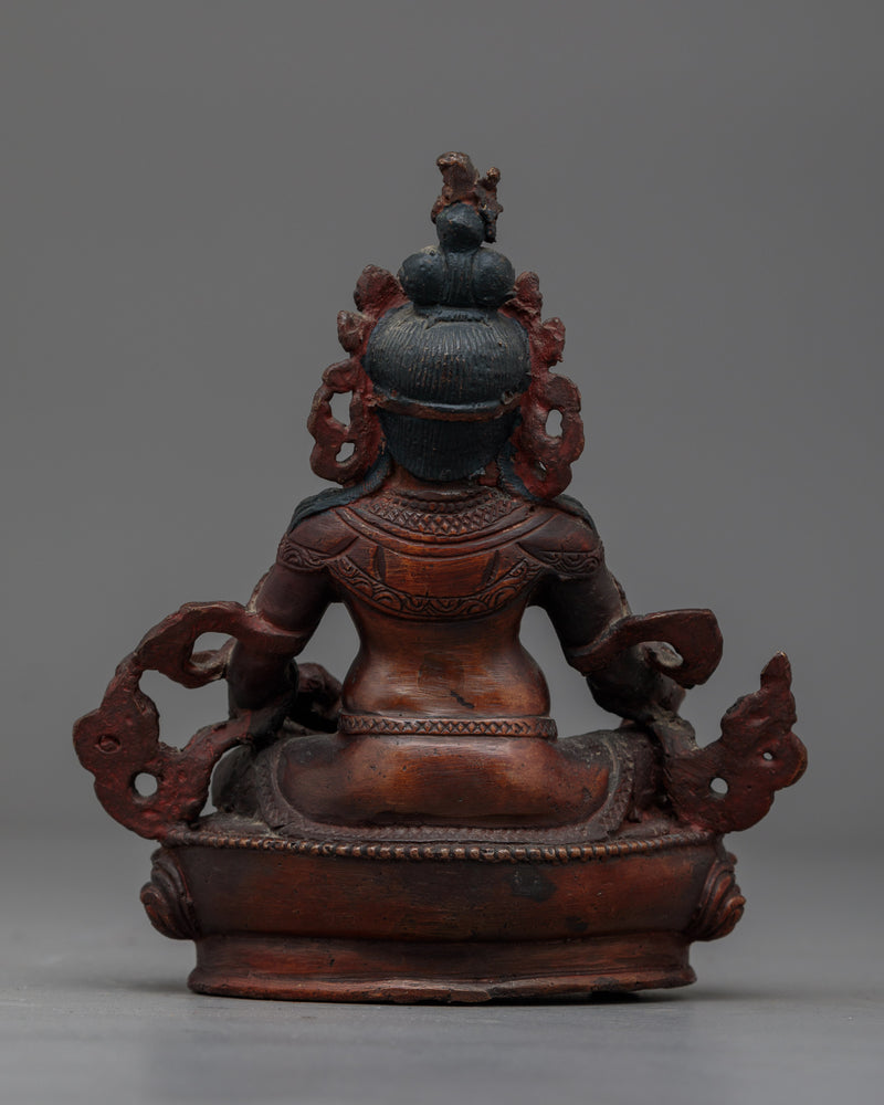 Dzambhala Oxidized Small Handmade Statue | Embodiment of Wealth and Prosperity