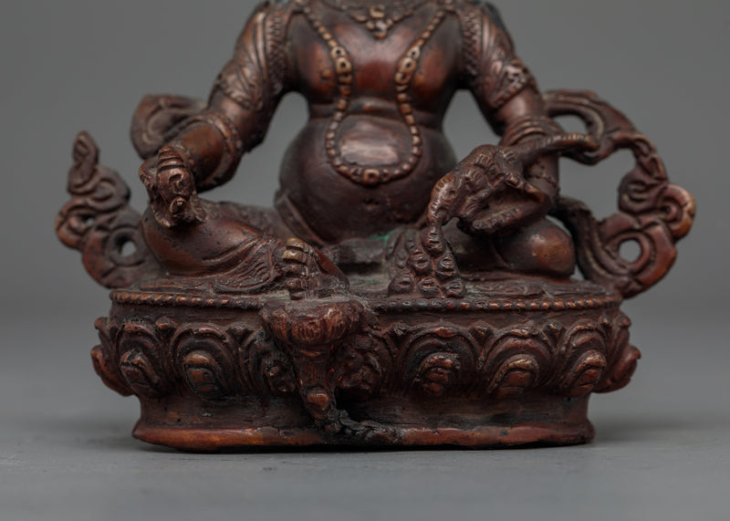 Dzambhala Oxidized Small Handmade Statue | Embodiment of Wealth and Prosperity