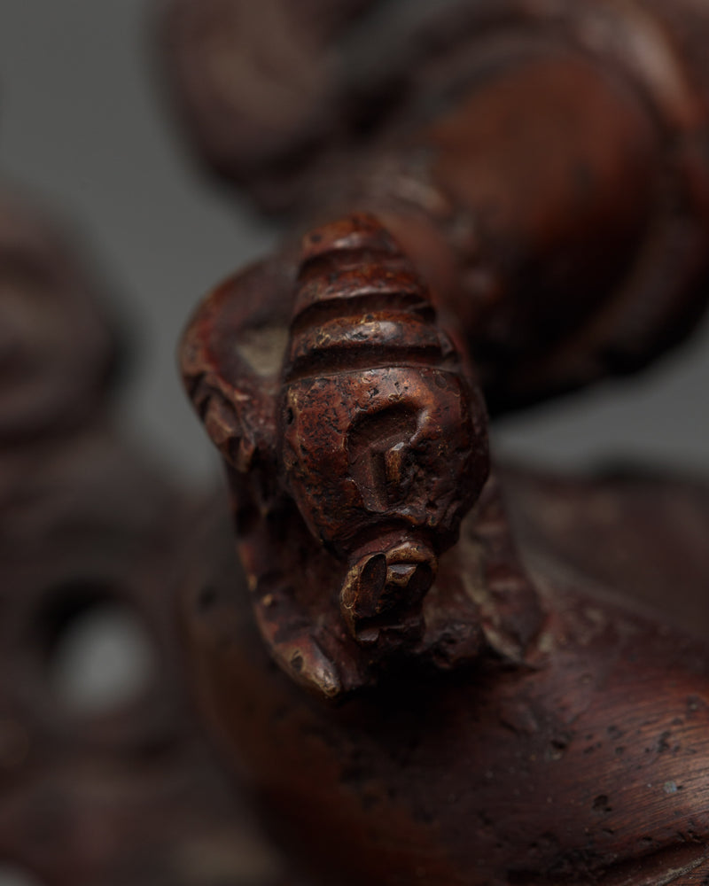 Dzambhala Oxidized Small Handmade Statue | Embodiment of Wealth and Prosperity