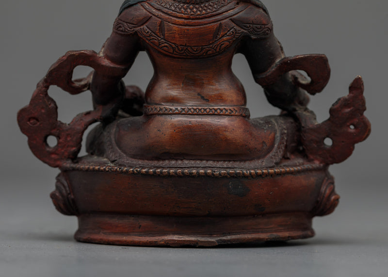 Dzambhala Oxidized Small Handmade Statue | Embodiment of Wealth and Prosperity