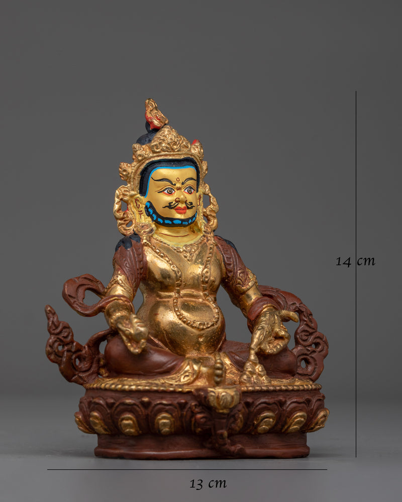 Dzambhala Handmade Oxidized Small Statue | Embodiment of Wealth and Compassion