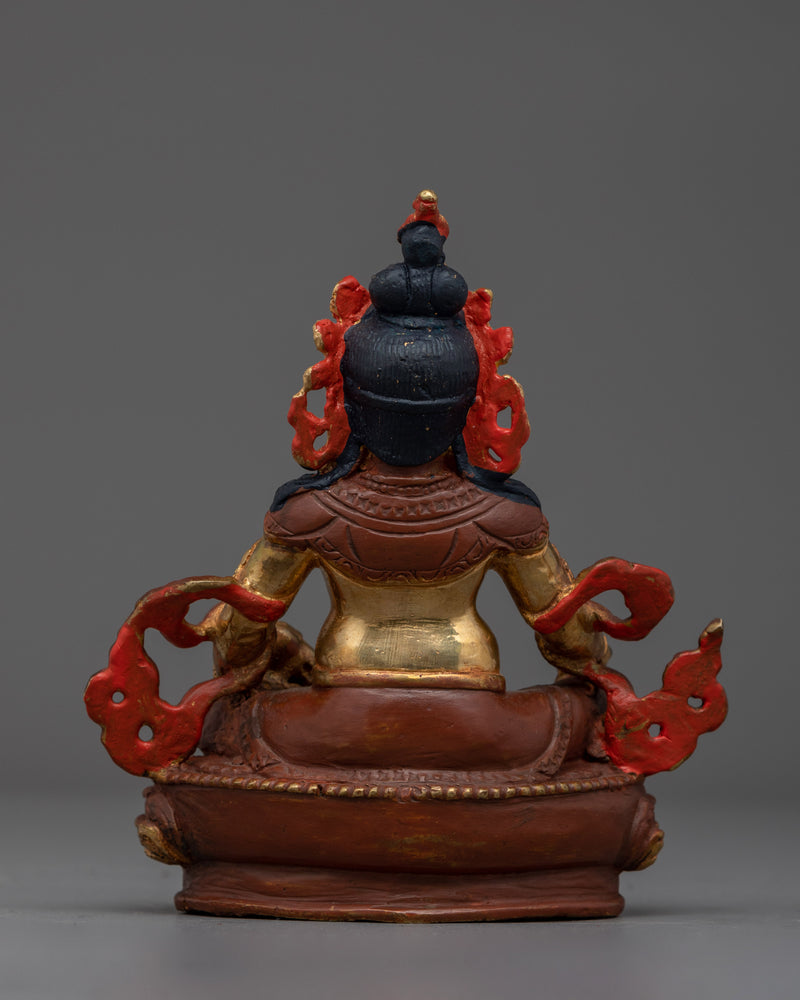 Dzambhala Handmade Oxidized Small Statue | Embodiment of Wealth and Compassion