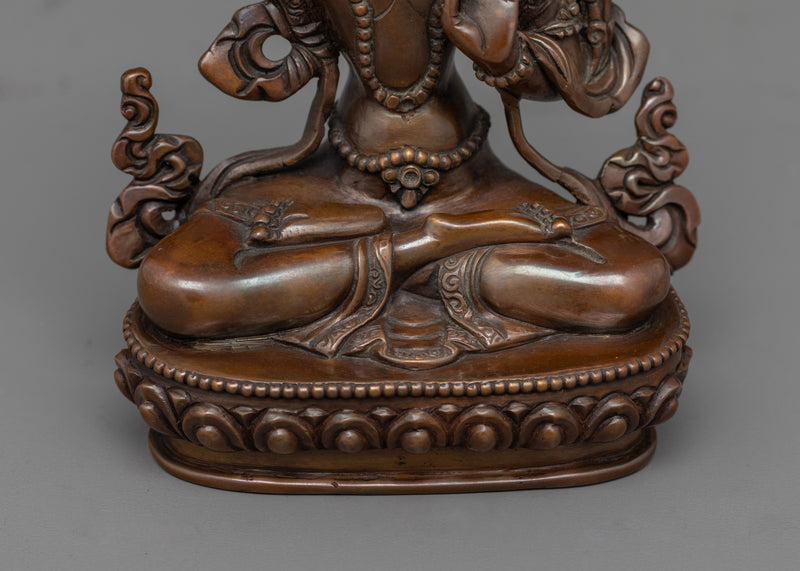 Manjushri Oxidized Handmade Small Statue | Embodiment of Wisdom and Enlightenment