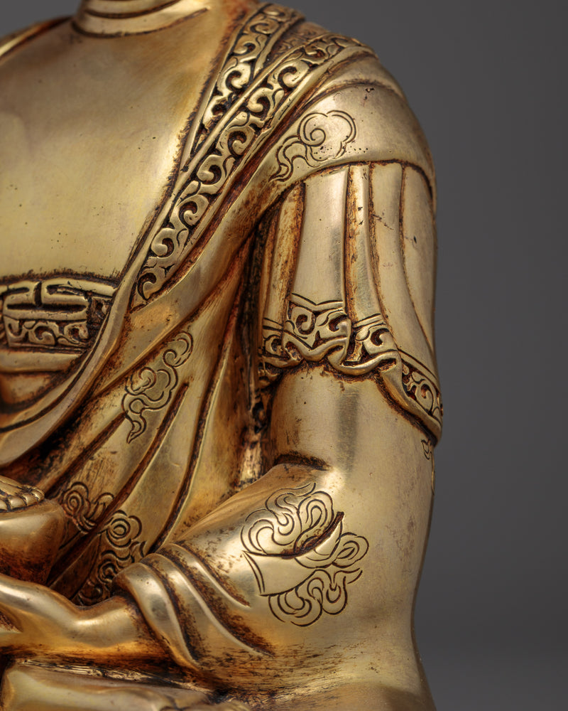 Handmade Shakyamuni Buddha Antique Touch Statue | Embodiment of Enlightenment and Serenity