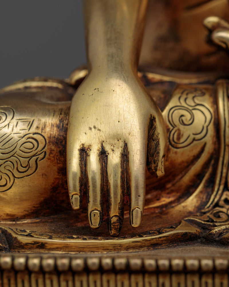 Handmade Shakyamuni Buddha Antique Touch Statue | Embodiment of Enlightenment and Serenity