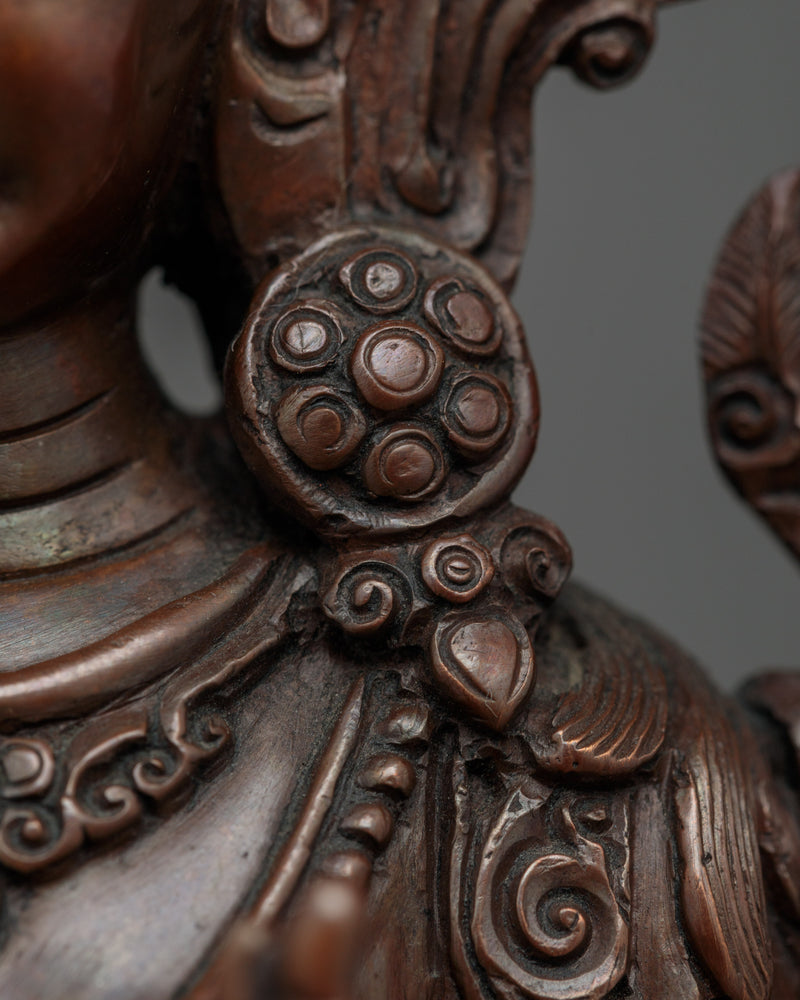 Green Tara Handmade Small Oxidized Statue | Embodiment of Compassion and Protection