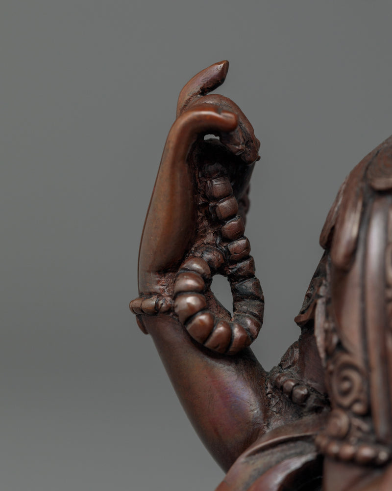 Chenrezig Oxidized Handmade Small Statue | Symbol of Divine Compassion and Mercy