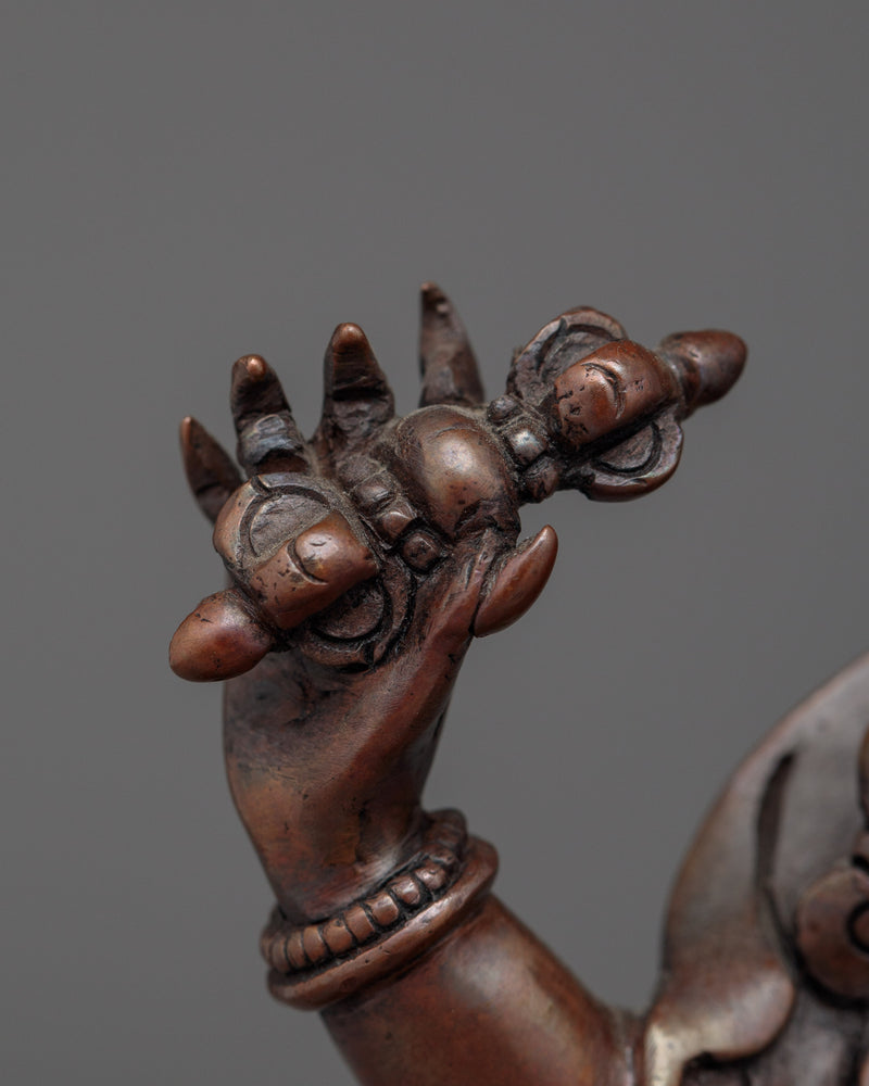 Vajrapani Handmade Oxidized Small Statue | Symbol of Strength and Protection