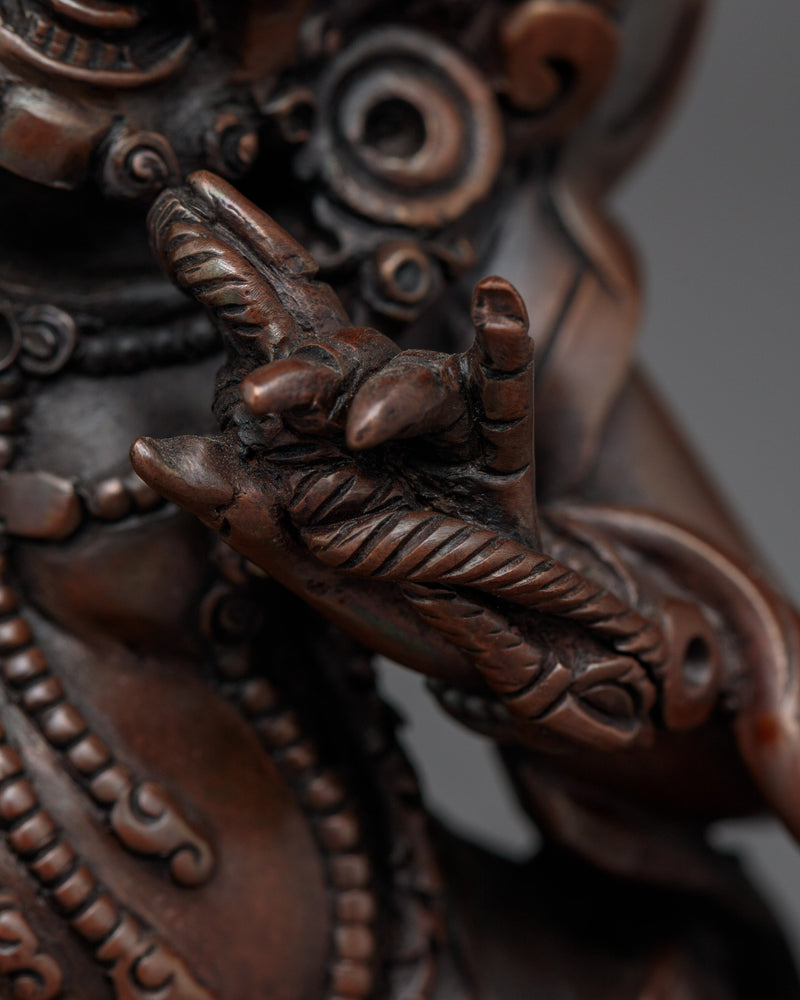 Vajrapani Handmade Oxidized Small Statue | Symbol of Strength and Protection