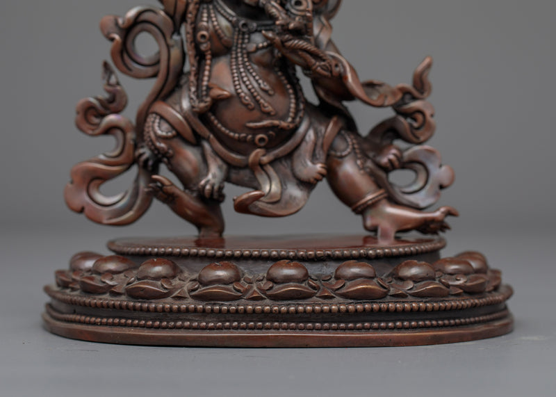 Vajrapani Handmade Oxidized Small Statue | Symbol of Strength and Protection