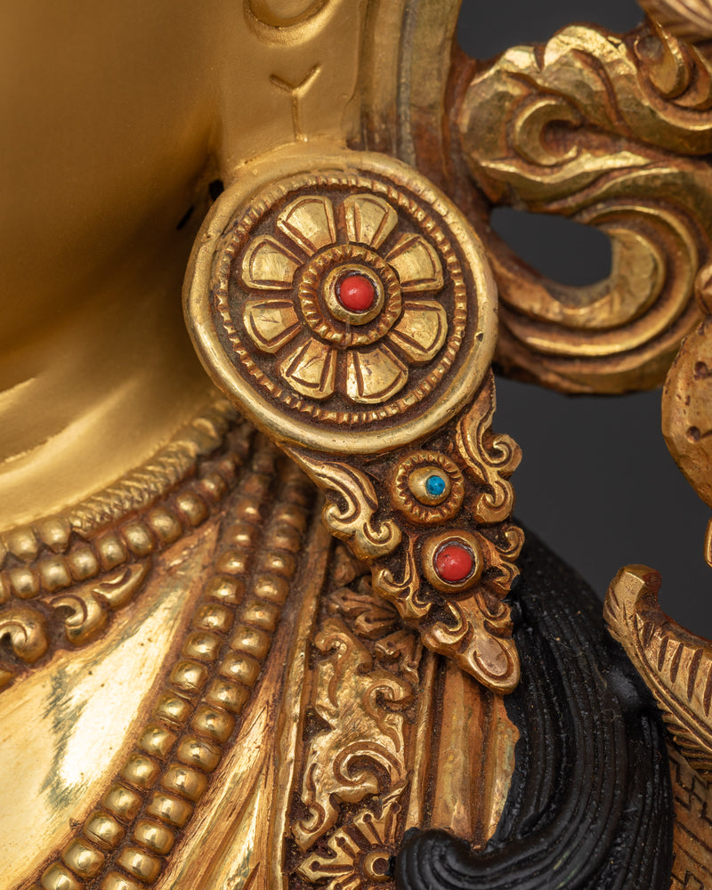 Triple Layer 24K Gold Gilded Manjushri | The Bodhisattva of Wisdom