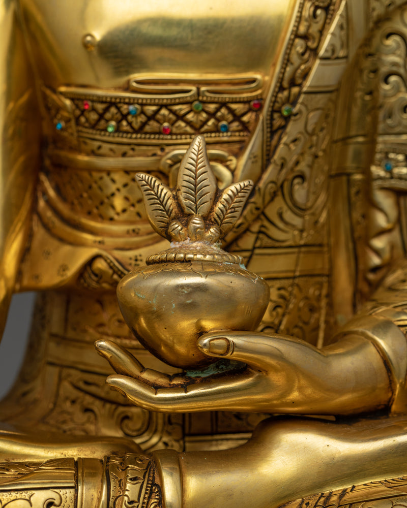 Buddha of Medicine Bhaisajyaguru | A Healing Presence in Gold Gilded Glory