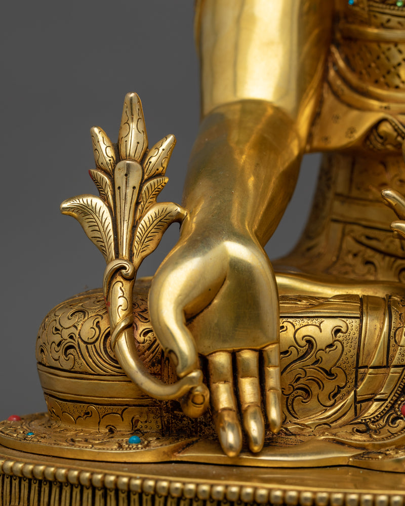 Buddha of Medicine Bhaisajyaguru | A Healing Presence in Gold Gilded Glory