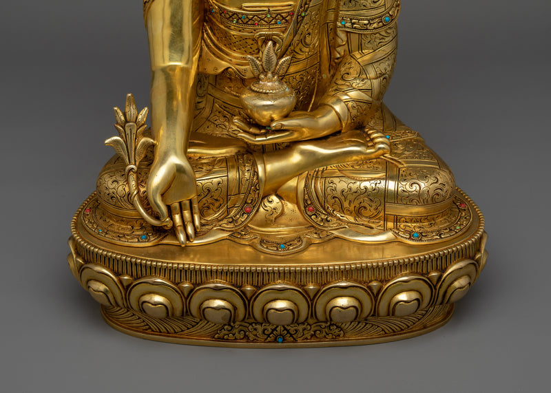 Buddha of Medicine Bhaisajyaguru | A Healing Presence in Gold Gilded Glory