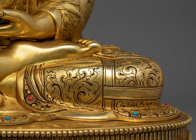 Buddha of Medicine Bhaisajyaguru | A Healing Presence in Gold Gilded Glory