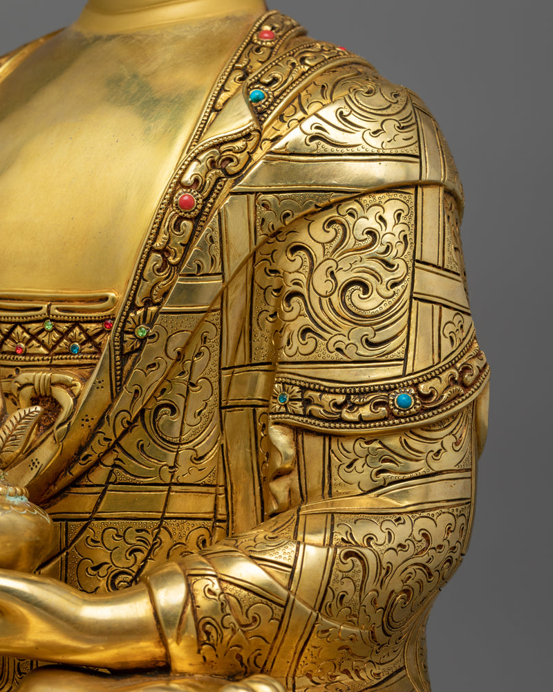 Buddha of Medicine Bhaisajyaguru | A Healing Presence in Gold Gilded Glory