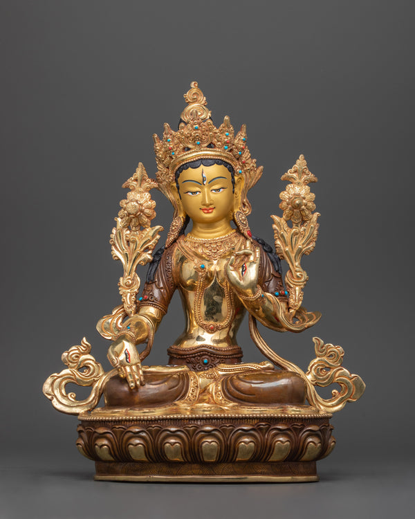 mother sita tara copper statue