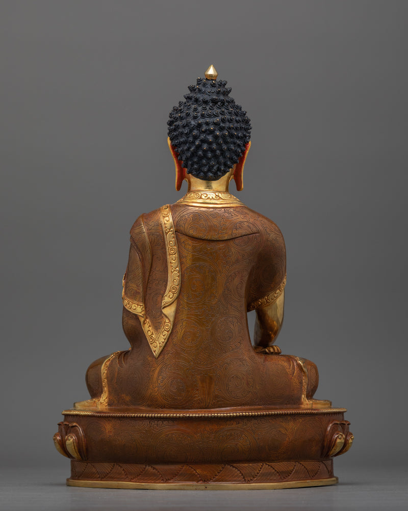 Shakyamuni Sacred Sculpture | Enlightenment Embodied in Oxidized Copper