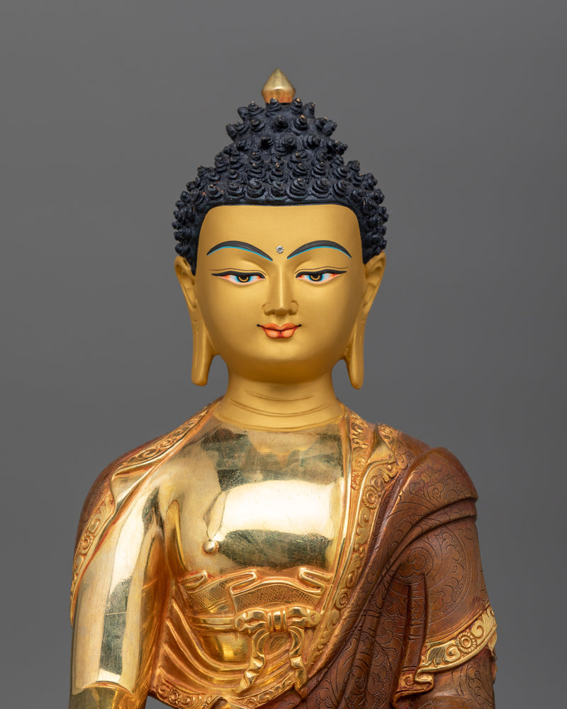 Shakyamuni Sacred Sculpture | Enlightenment Embodied in Oxidized Copper