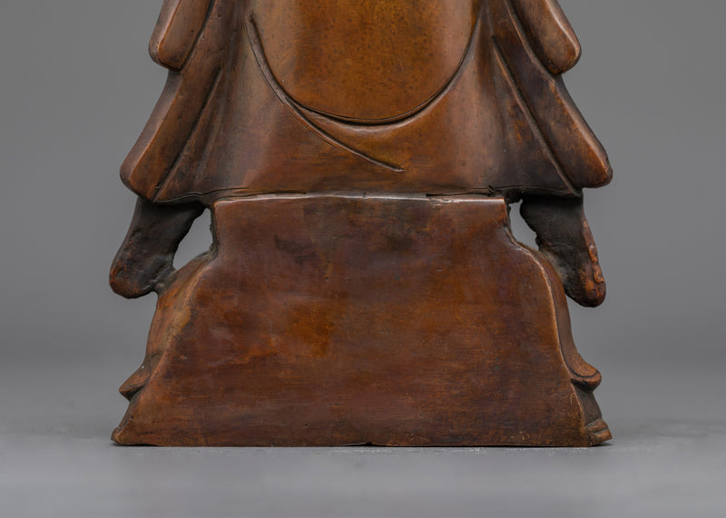 Standing Kshitigarbha Statue | Guardian of the Earth in Oxidized Copper