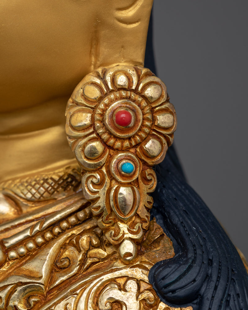 Padmasambhava Beautiful Sculpture | Artwork of 24K Gold Gilded Craftsmanship