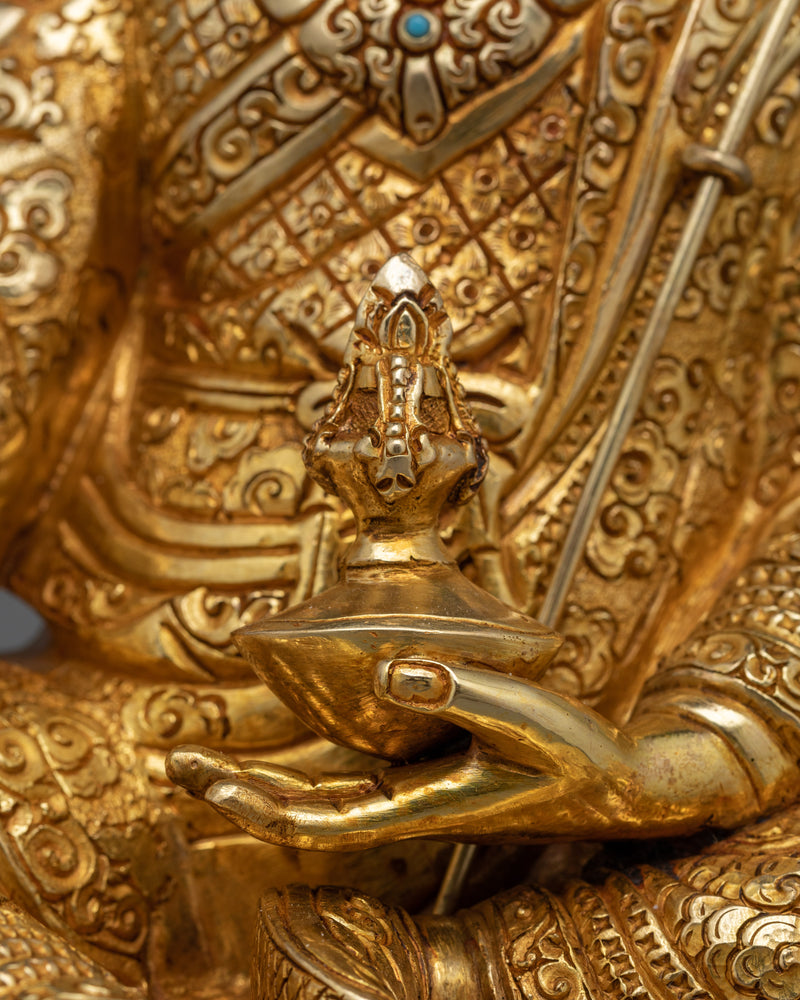 Padmasambhava Beautiful Sculpture | Artwork of 24K Gold Gilded Craftsmanship