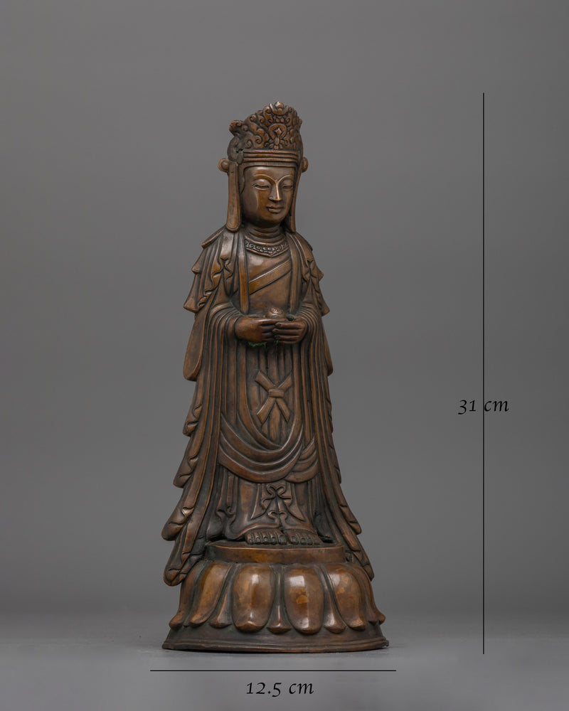 Standing kshitigarbha-sculpture